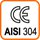 Конструктивные элементы изготовленны из высоколегированной нержавеющей стали, соответствующей стандарту AISI 304