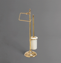 Стойка напольная для унитаза и биде с держателем щетки и туалетной бумаги  ART&MAX AM-1949