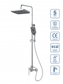 Душевая стойка со смесителем BelBagno DUE-DOCM-CRM