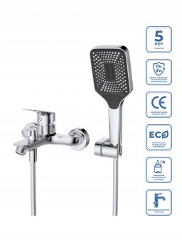 Смеситель для ванны и душа BelBagno DUE-VASM-CRM