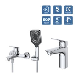 Комплект смесителей для ванной комнаты BelBagno DUE-VASM/LVM-CRM