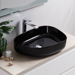 Раковина накладная BELBAGNO BB1435-NERO 550x400x140