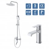 Комплект смесителей для ванной комнаты BelBagno AURORA-VSCM/LVM-CRM