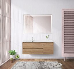 Мебель для ванной комнаты BELBAGNO KRAFT-1000, 1200 с двумя выкатными ящиками и одной распашной дверцей