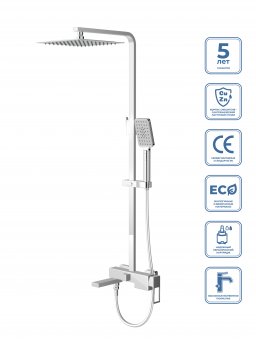 Душевая стойка со смесителем для верхнего и ручного душа BELBAGNO LUCE LUC-VSCM