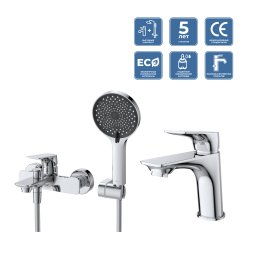 Комплект смесителей для ванной комнаты BelBagno MARINO-VASM/LVM-CRM