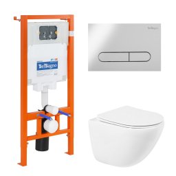 Комплект инсталляции BELBAGNO BB002-80 с унитазом AMANDA и клавишей смыва